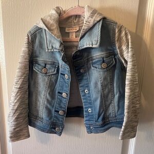 Cat & Jack Blue Denim Jacket with Gray Sleeves